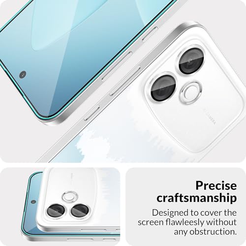 Image of ArmourPro Edge to Edge Tempered Glass for Oppo F33 Pro with Black Camera Ring Guard, 9H Screen Protector, Anti-Scratch, Anti-Fingerprint, Bubble-Free Installation Kit