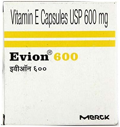 50 Evion 600mg Capsules Vitamin E for Glowing Face,Strong Hair,Acne,Nails, Glowing Skin 400mg,Control Hair Lossess