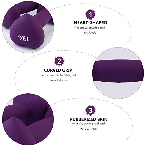 ABOOFAN 2 unidades de equipamento profissional de fitness doméstico com halteres em formato de coraç