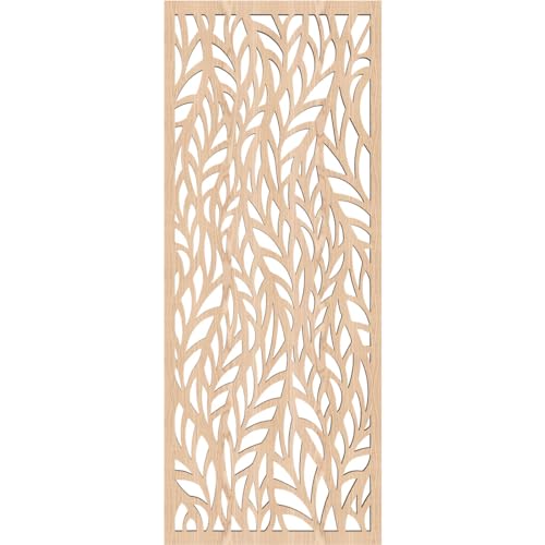 Image of Ortonville Decorative Pierced Fretwork Wood Wall Panels, 11 3 /8 inchW x 29 3 /8 inchH x 3 /8 inchT, Red Oak
