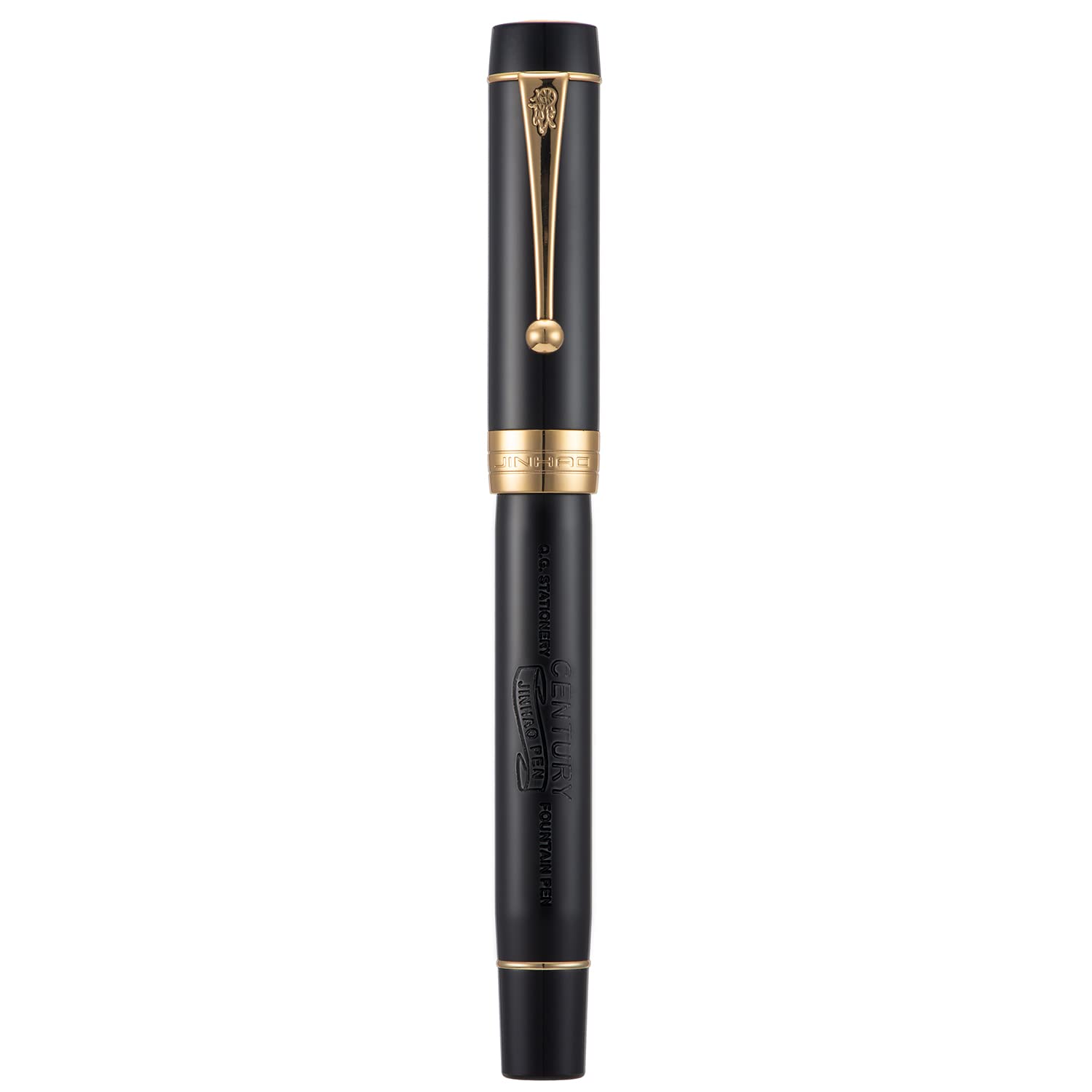 Jinhao 100 Fountain Pen Celluloid Classic Style, #6 Nib Smooth Writing Instrument with Refillable Converter and Pen Case Set
