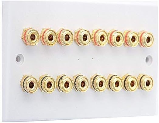 8 0 Audio suono surround ALTOPARLANTE Piastra muro con dorato MORSETTI NESSUNA SALDATURA RICHIESTA 8 0 Audio suono surround ALTOPARLANTE Piastra muro con dorato MORSETTI NESSUNA SALDATURA RICHIESTA