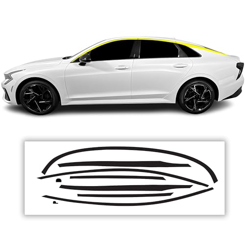 BOGAR TECH DESIGNS for Kia K5 2021-2026 Side Window Chrome Delete Precut Vinyl Trim Overlay Gloss Black Blackout Appearance