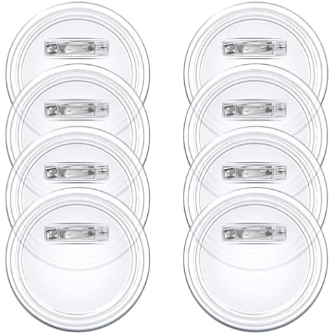 Bignc 20 Set Clear Button Pins For Crafts，Plastic Button Making Kit,Blank Button Pins Bulk, Make Your Own Buttons Badge Maker Diy Crafts，Photo Buttons Make Your Own Buttons(2.36 Inch) Cover