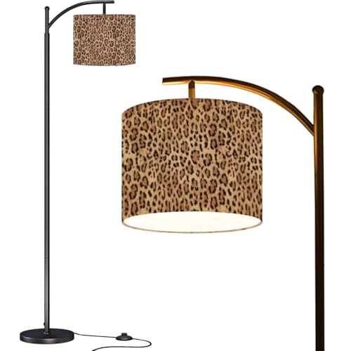 BVCAHSAW Arc Floor Lamp Leopard Seamless Pattern Animal Print Modern