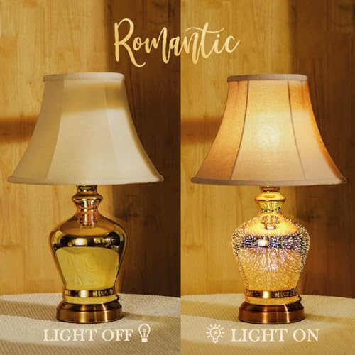 Porseme 3D Effect Glass Table Lamp, Handmade Glass Base, Energy Saving LED Bulb Included, Stylish and Durable, Perfect for Bedroom, Living Room, Office - image 3