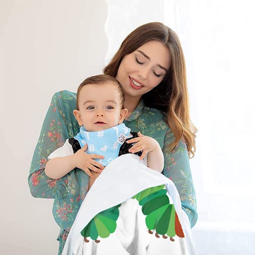 Whxm Baby Blanket The Very Hungry Caterpillar Cute Colorful Lightweight Flannel Blankets 40X30In For Newborns Toddler Bedding Blankets Baby Swaddle Blankets White Dog Reversible Quilt Mxq, One Size #TOP6