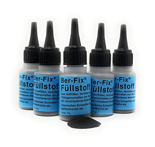 5x 30g Füllstoff Schwarz Granulat für Industriekleber und Sekundenkleber für die Schweissnaht