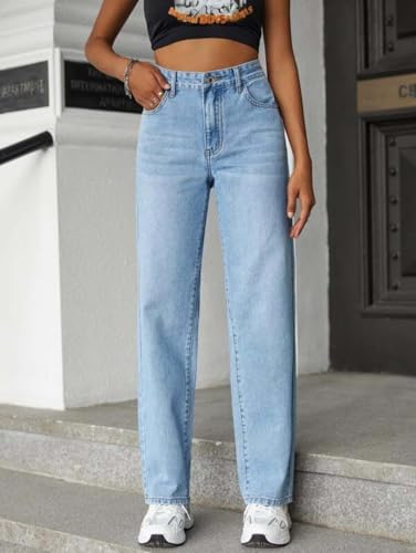 Image of KOTTY Women's High Rise Cotton Lycra Blend Ankle Length Relaxed Fit Jeans Light Blue (Blue,34) KOTTYLADIESJEANS1099XXL