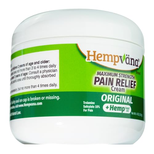 Hempvana Relief Cream with Seed Extract - Relieves Inflammation, Muscle, Joint, Back, Knee, Nerves and Arthritis – Made in USA 4oz Paraben Free, Vegan, Cruelty-Free As Seen On TV