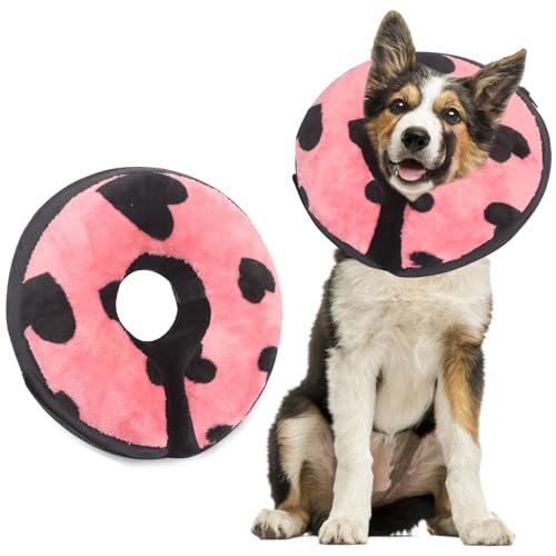 Collier gonflable chien L motif amour bouée récupération