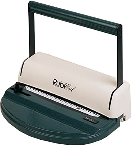 Akiles ARC-L41 RubiCoil Coil Punch and Inserting Equipment, Punches Up to 10 Sheets of 20lbs Bond Paper, 6mm or 4:1 Pitch, Side Margin, Waste Drawer, Round (4mm Diameter) Hole Punch