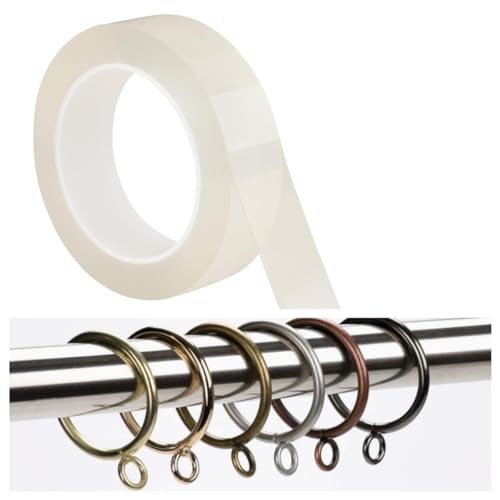 PLAXIARY Curtain Ring Glide Tape Clear Curtain Rod Tape Smooth and Silent Drapery Ring Slide Tape Curtain Rod Glide Tape for Curtain Rings Sliding Smoothly and Quietly (1.18 inchx32.8 Feet)