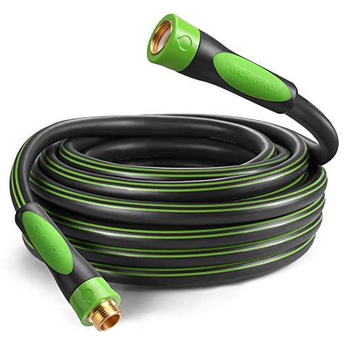 WORKPRO 5/8 IN x 50 FT Garden Hose, Heavy Duty, Flexible, Lightweight Water Hose with 360° Bi-Material Rotation Handle, 3/4" GHT Solid Brass Fittings