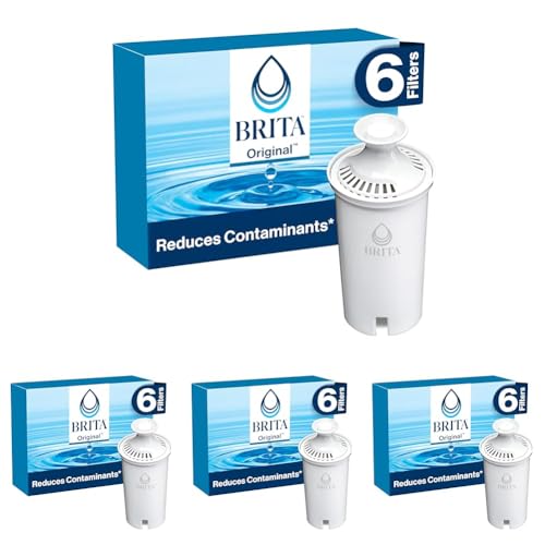 Image of Brita Standard Water Filter for Pitchers and Dispensers,Reduces Copper,Cadmium and Mercury Impurities,Lasts Two Months or 40 Gallons,Includes 6 Filters for Pitchers,(Pack of 4)
