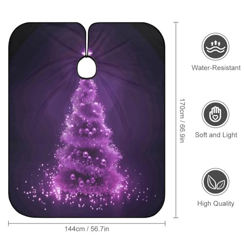 Capa de corte de cabello Navidad morada 66.9x56.7 pulgadas miniatura 2
