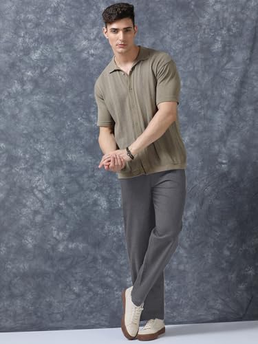 Image of Vogaan Men's Cotton Blend Casual Trousers Pants | Stylish Comfortable Trousers for Office Work and Outings