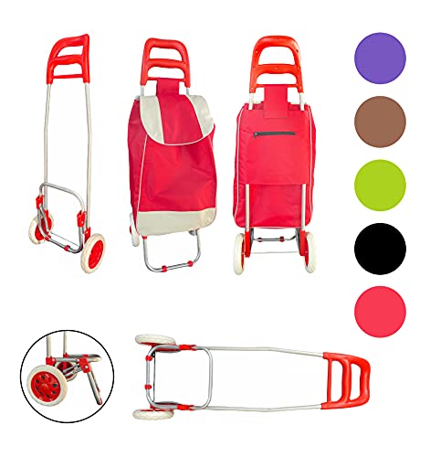 Cultimo Einkaufstrolley klappbar mit 2 Rollen, Shoppingtrolley, Tasche zum Einkaufen 40L (Schwarz) – Bild 4