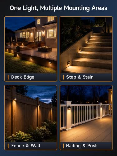 Image of Gardenreet Solid Brass Deck Light, 12V, 2700K Warm White G4, 4 Pack | Solid Brass, Antique Bronze Finish, IP65 Waterproof, Hardwired 9V-17V Design, Replaceable G4 LED Bulb