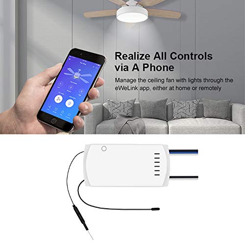 Anself SONOFF IFan03 Interruptor Inteligente para Ventilador de Teto - Com Controle Remoto e Compatí