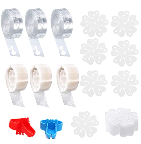 Total 28pcs Balloon Arch Kit, 3 Rolls Strips and 3pcs Dot Glue Point Stickers and 2 Pcs Tying Tool and 20 Balloon Flower Clips For Helium Tank For Balloons At Home Balloon Garland Kit