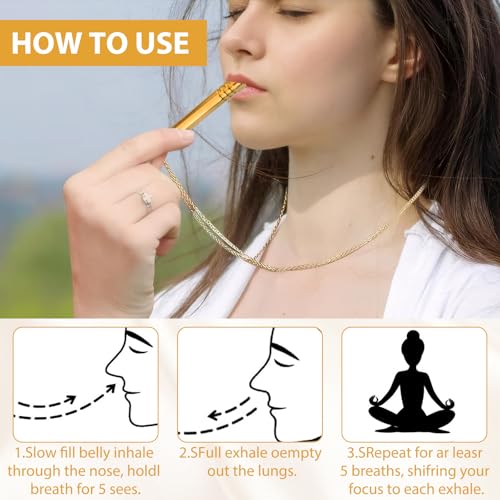 3 Stück Hoki Halskette Gegen Angst, Rauchentwöhnung Hilfsmittel,Achtsamkeit Und Innere Ruhe Kette Atemkette,Atemkette Höki Halskette, Mindfulness Meditation Atemhalskette,Meditation Geschenke