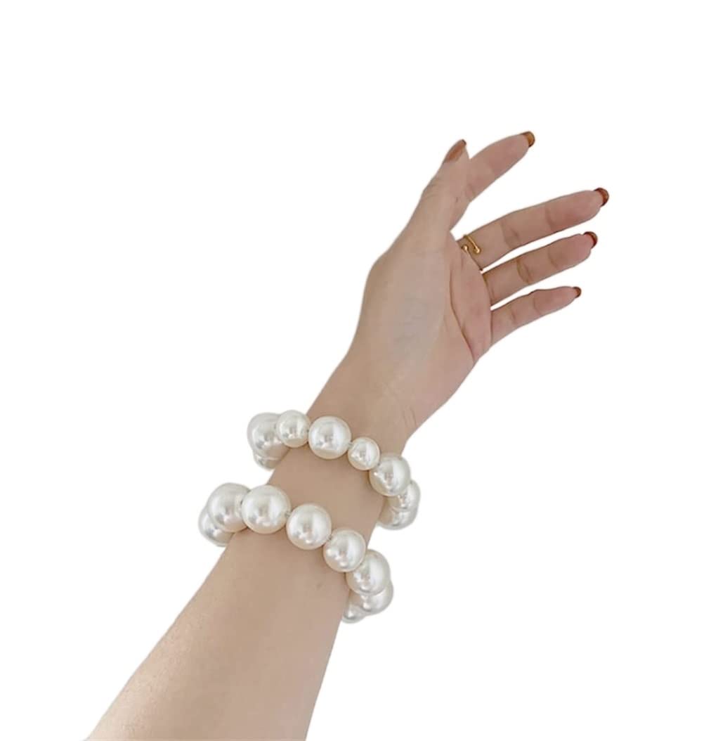 Scrunchies Per Capelli 5pcs Anello Per Capelli Perla Cavallo Cerchio Per Elastico Per Per Ragazza Accessori Per Elastici Per Coda Di Cavallo