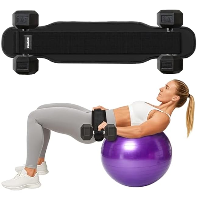 Heavy Duty Hip Thrust Belt with Comfortable Non-Slip Padding for Hip Protection ¨C Effective Glute Builder & Booty Belt for Dumbbells, Kettlebells, Plates ¨C Suited for Home, Gym, On-the-Go Workouts
