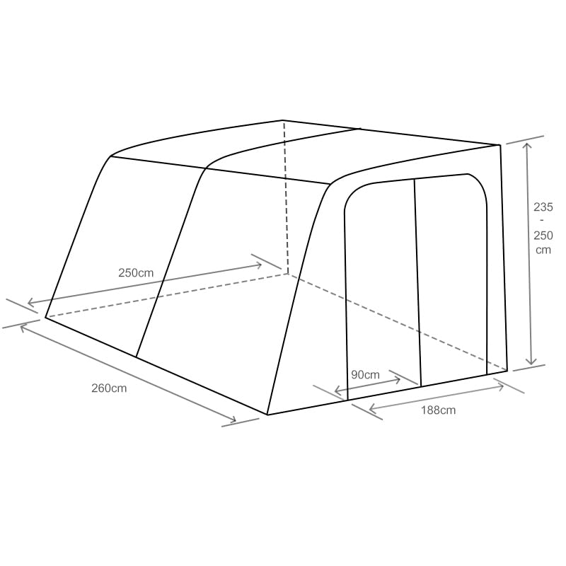 Tenda gonfiabile Unikka Wonderland per roulotte e camper (260 cm)