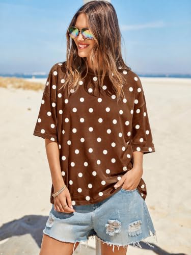 Image of Tankaneo Womens Oversized T-Shirts Summer Casual Short Sleeve Loose Fit Top