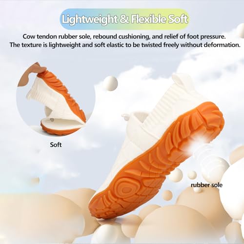 Image of Beach Water Shoes for Women Men Quick Dry Non-Slip Wide Toe Hike Barefoot Footwear for Beach Pool Aqua Swim Surf Walk