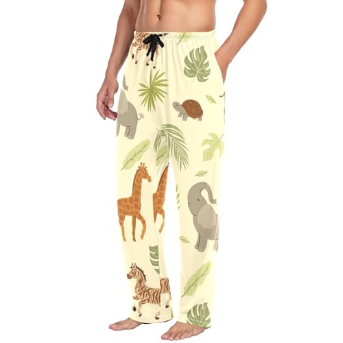 Elephant Zebra Mens Pajama Pants Mens Pj Pants Comfy Cotton Pj Long Pant for Men with Pockets Size S-XXL4