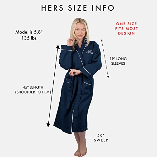 His and Hers Robes Gift Set | Set of 2 His and Her Velour Robes for Couples |Includes a Gift Box3