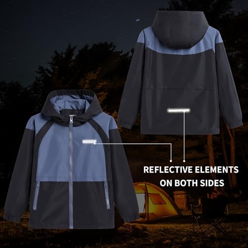 Image of MGEOY Kids Rain Jackets Waterproof with Hood Lightweight Rain Coats for Girls Boys