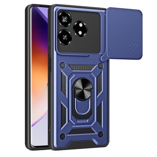 KrKis Thermoplastic Polyurethane Shock Proof with Slide Camera Cover for Realme GT 6T 5G Kickstand in-Built | 360° Protection Back Case Cover for Realme GT 6T 5G -Blue (B0D8J5HSD1) Amazon Price History, Amazon Price Tracker