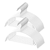 Angelmee ハンガー 型崩れ防止ハンガー すべらない 跡がつかない おしゃれ 曲がらない 人体hanger 洗濯物干し 多機能衣類はんがー 乾湿両用（ホワイト 20本）