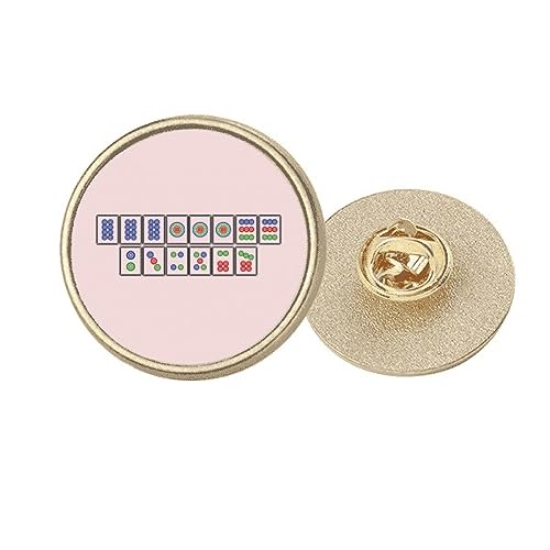 Broche ronde métal doré Mahjong : cadeau idéal de costume M