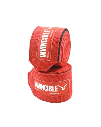 Image of Invincible Mexican Style Nylon Semi-Stretch Hand Wraps Red 4.5 Meter