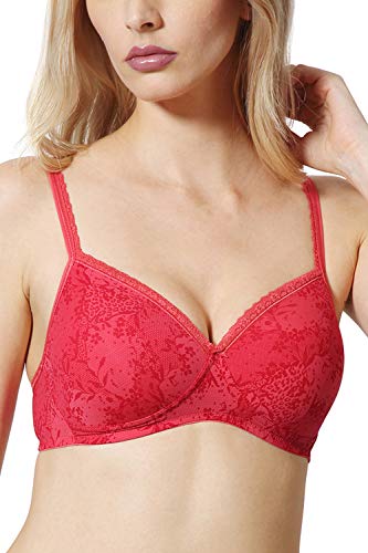 Image of Van Heusen Women's Cotton Padded Wireless Bra - Full Coverage, Anti Bacterial, Breathable Perforated Cups