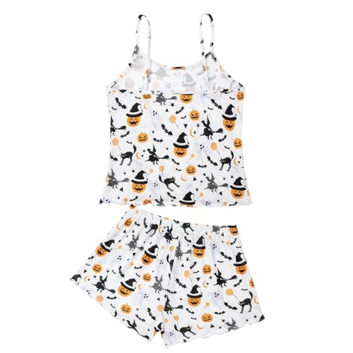 Image of American Trends Cute Pajamas for Women Strawberry Print Cami Top and Shorts Pj Set Two Piece Pajama Set Sleepwear Sleep Set