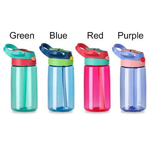 480ml Cartoon Drinkware Lekbestendig Kinderen Kids BPA Gratis Drinkfles Drinkbeker Water Fles met Rietjes (Blauw) - Image 4