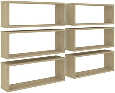 vidaXL 4x Wall Cube Shelf Home Living Room Furniture Shelving Ledges Storage Hanging Floating Shelf Wall Unit Cube Organiser Set Black