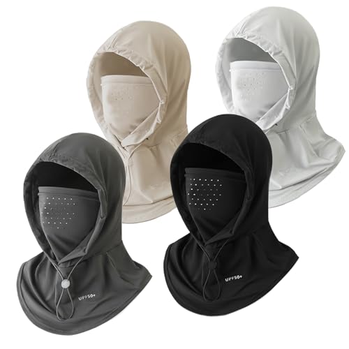 4 Pcs Cooling Summer Balaclava face Mask with Breathable Holes Sun face Shield UV Protection Full Head Mask for Men Women (US Alpha One Size Multicolor)