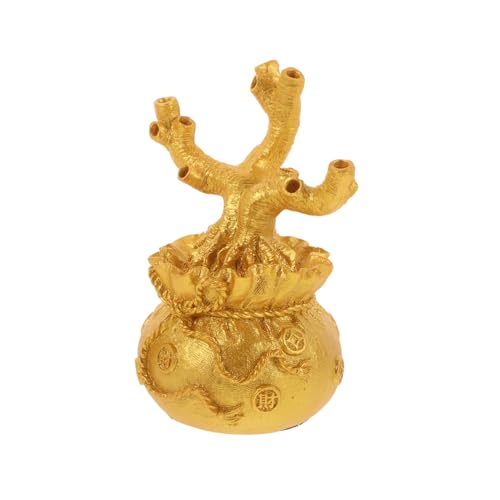 OSOLADY Geldbaum Aus Resin Mit -Basis Vintage Glücksbaum Für Wohlstand Chinesischer Stil Dekoration Für Zuhause Oder Geschäft Halbfertiger Glücksbaum Zum Selbergestalten