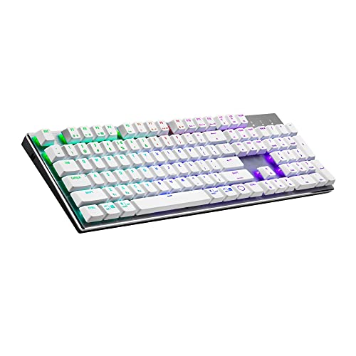 Image of Cooler Master SK653 Wireless Sliver White Mechanical Keyboard with Low Profile Brown Switches, New and Improved Keycaps, and Brushed Aluminum Design