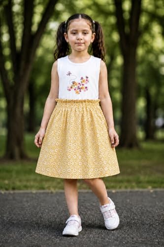 Image of EIO Girls Cotton Frock Dress Combo Pack et | Multicolor Knee Length Casual Dresses for Kids | Soft & Breathable Summer Wear Outfit Frock Set