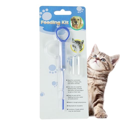猫の丸薬シューター-PVC MEDツール、ディスペンサーポッパー|吸引力のあるグリップを備えたコンパクトなペット医薬品シリンジ、子猫、子犬、治療中の小さなペット用の簡単なピルインジェクターまたは毎日のサプリメントルーチン
