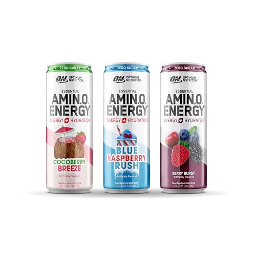 Optimum Nutrition Amino Energy Hydration Drink, Berry Variety, 12 Ct | 12 Fl Oz On The Go Sparkling Hydration Drink with Electrolytes and BCAAs, Zero Sugar, 100mg Caffeine Per Serving, 12-Pack - image 8