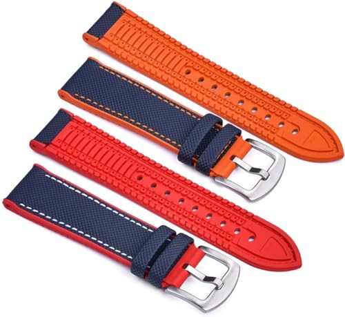 Bracelet de montre en fluoroélastomère et cuir haut de gamme imperméable