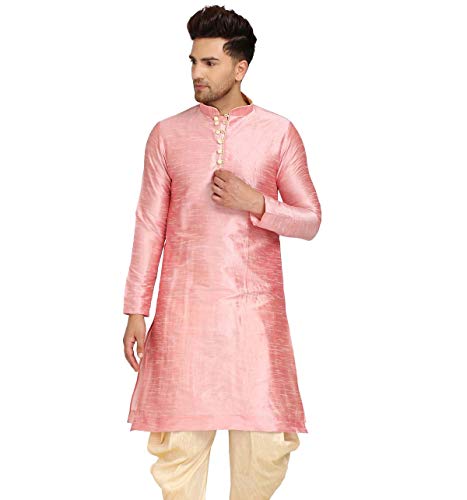 Image of Men's Ethnic Silk Loop Button Kurta
